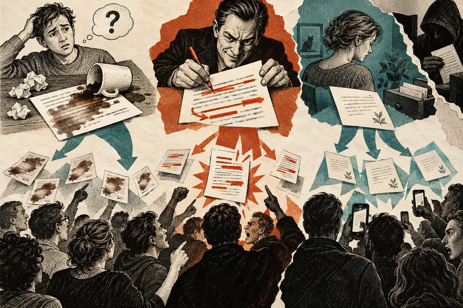 Visual metaphor for “Information disorder”. Honest mistakes, deliberate falsehoods, and the harmful deployment of true information operate through distinct mechanisms; not every damaging message in circulation is simply false.